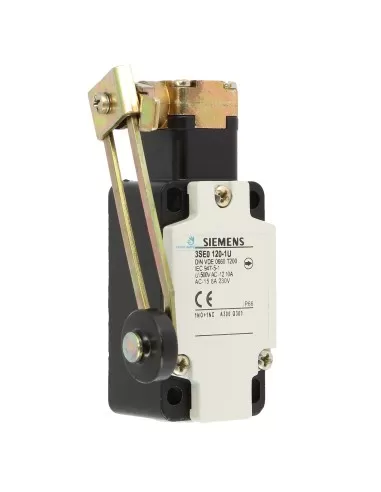Interrupteur de fin de course métallique Siemens 3SE01201U à déclenchement rapide avec levier à galet 1NO + 1NC