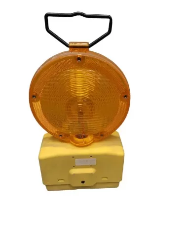 LED street light, orange, construction site light, flashing or steady