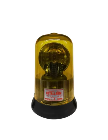 Siren 82247 flashing yellow rotalarm 40w 110vac base bk ip65