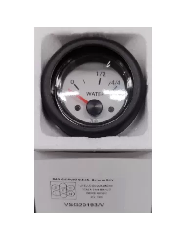 Indicateur de niveau d'eau San Giorgio Sein VSG20193//V, diamètre 52 mm, échelle 0-4//4, blanc, 24 V