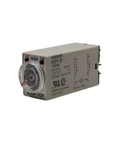 Omron h3y2ac483m timer anal  mini, rit eccit  2 contatti 3min 48vac