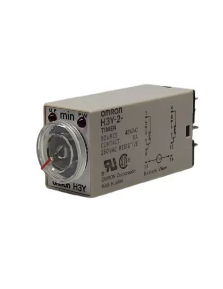 Omron h3y2ac483m mini anal timer, rit excitation 2 contacts 3min 48vac