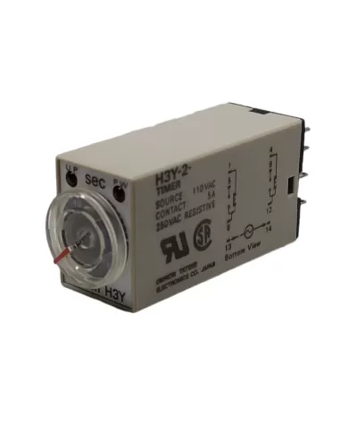 Omron h3y2ac110120s analog timer mini 110vac 120s rit excit 2 cont rit dt