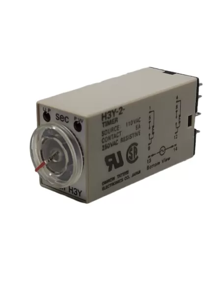 Minuterie analogique Omron H3Y2AC110120S mini 110 V CA 120 s RIT Excitation 2 cont RIT DT