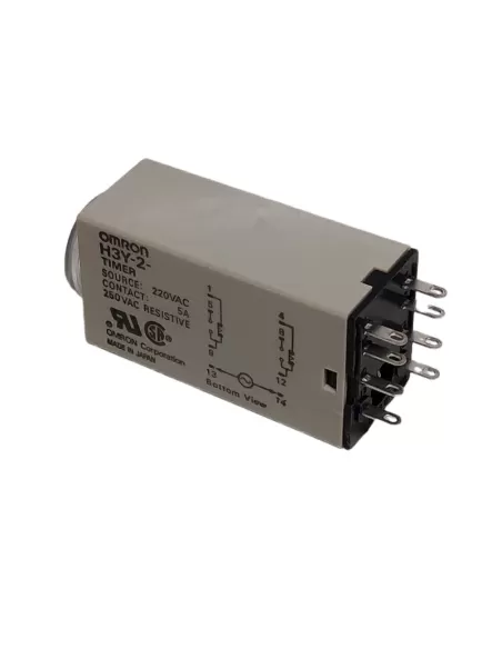 Omron h3y2ac2201s timer-analmini,riteccit2 cont rit dt 1sec 220vac
