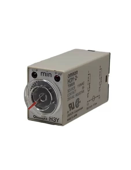 Omron h3y27ac1103m mini anal timer, rit excitation 2 contacts 3min 110vac