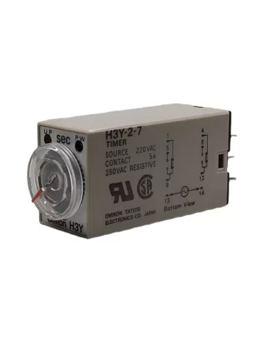 Omron h3y27ac22060s mini minuterie anale, excitation rit 2 contacts 60sec 220vac
