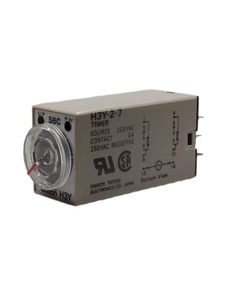 Omron h3y27ac22060s timer anal  mini, rit eccit  2 contatti 60sec 220vac