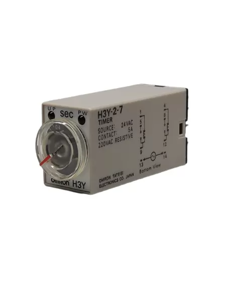 Minuteur anal miniature Omron H3Y27AC241S, excitation par contact, 1 seconde, 24 V CA