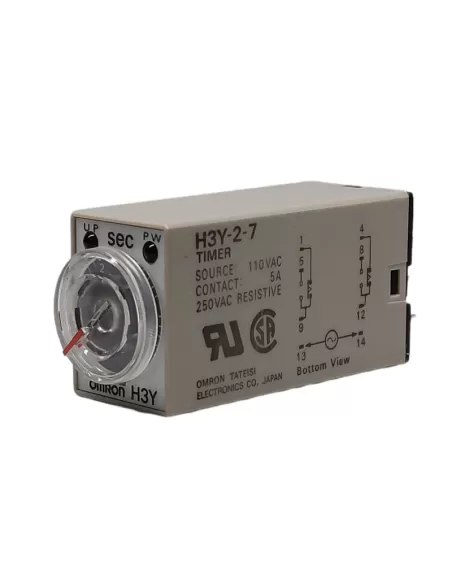 Omron h3y27av1105s timer anal  mini, rit eccit  2 contatti 5sec 110vac