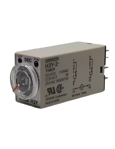 Minuterie Omron H3Y2AC1101S - Analmini, riteccit2 cont rit dt 110 V 1 s