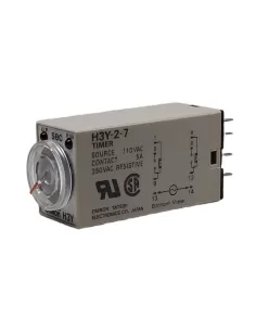 Omron h3y27ac1101s timer-analmini,riteccit2 cont rit dt 110v 1sec