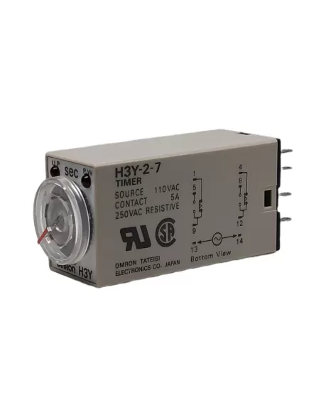 Minuterie Omron H3Y27AC1101S - Analmini, riteccit2 cont rit dt 110 V 1 s