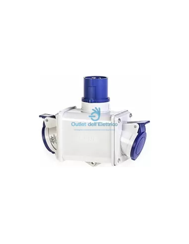 Scame Parre 600.1623 Adapter 2 outputs 2p+t 220v ip44