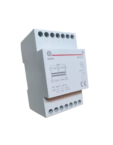 Transformateur de sécurité GE Power 665910 TR S25 25 VA 230 V // 12-12-24 V 3 m