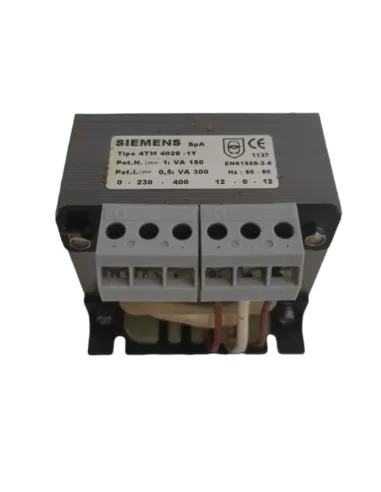 Siemens 4tm40281y traf 150va 230-400//12-0-12v en61558
