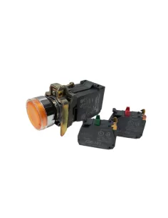 Bouton-poussoir lumineux jaune Schneider xb4bw3535