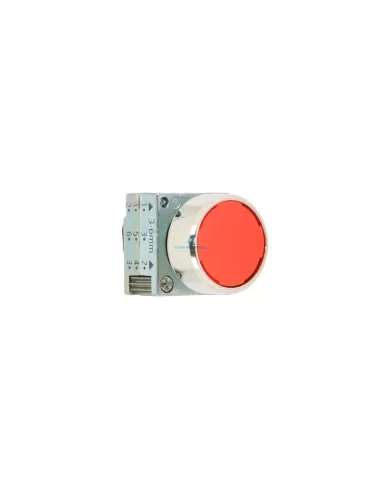 Siemens 3sb35000aa21 red metal flat push button