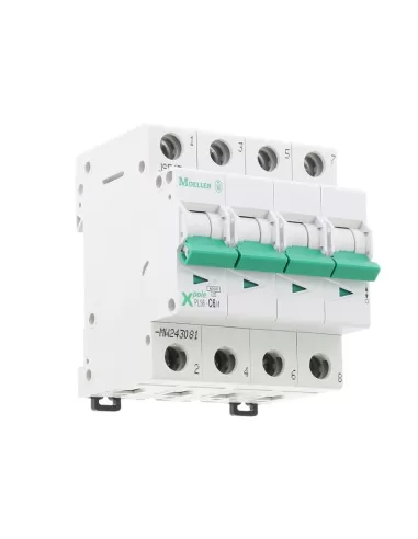 Disjoncteur Eaton Electric 243081 PLS6-C6/4, 6 kA, 4 pôles, 6 A