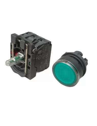 Schneider xb5aw33b5 green led illuminated push button 24v