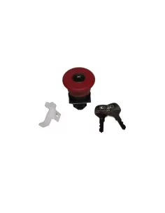 Bouton-poussoir d'urgence champignon Omron a22emk-145613000 Ø40 mm, trou Ø22 mm, avec clé