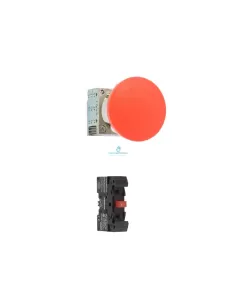 Botón tipo seta Siemens 3sb36031ca21 con desbloqueo por tirador metálico 1r