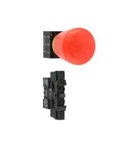 Bouton-poussoir champignon Siemens 3SB32011AA20 avec verrouillage 1NO 1NC