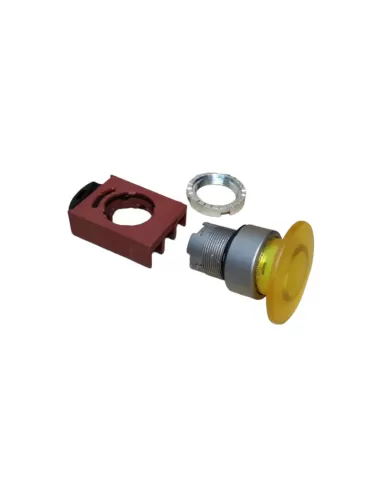 Bouton-poussoir champignon lumineux jaune GE Power 184553 P9MEM4GL, diamètre 40 mm