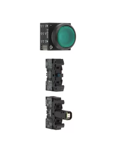 Bouton-poussoir Siemens 3SB32570AA41 avec LED verte, 110 V CA, 1 NA