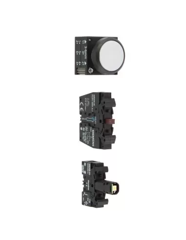 Bouton-poussoir lumineux blanc Siemens 3SB32470AA61 à LED, 24 V CA, 1 NO + 1 NF