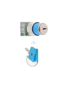 Interruptor selector de llave Siemens 3sb35003ag11 omr azul metálico 0-1