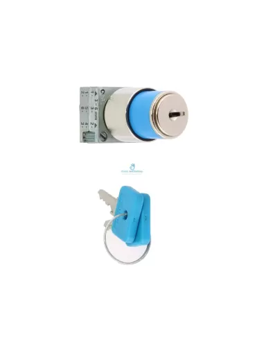 Sélecteur à clé Siemens 3SB35003AG11 OMR bleu métal 0-1