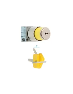 Siemens 3sb35003bk01 selector de llave metálica OMR amarillo 2 posiciones con retorno a 0