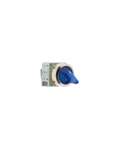 Siemens 3sb35012da51 blue illuminated metal selector switch, 3 positions