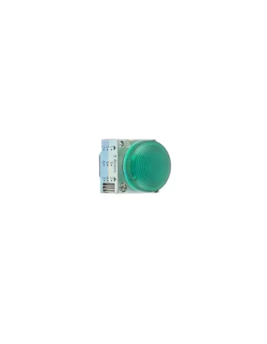 Siemens 3sb35016ba40 green metal indicator light with striped gem
