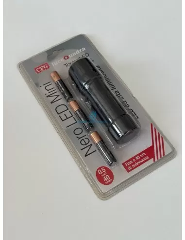 Lampe torche LED miniature CFG EL019 noire 0,5 watt avec piles incluses