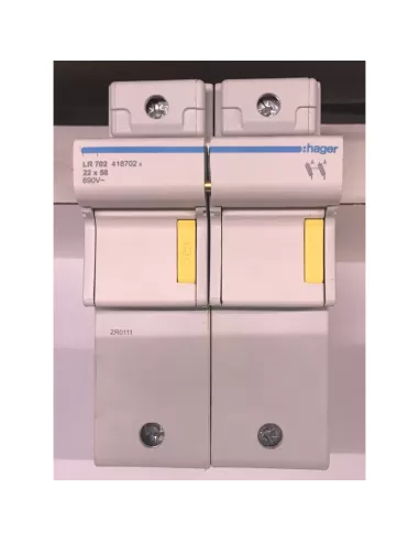 Porte-fusible Hager LR702 22x58 2P 4 modules DIN
