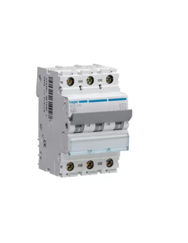 Hager my310 interrupteur magnétique thermique automatique 3 pôles 3x10a 4,5ka courbe c 3 modules din