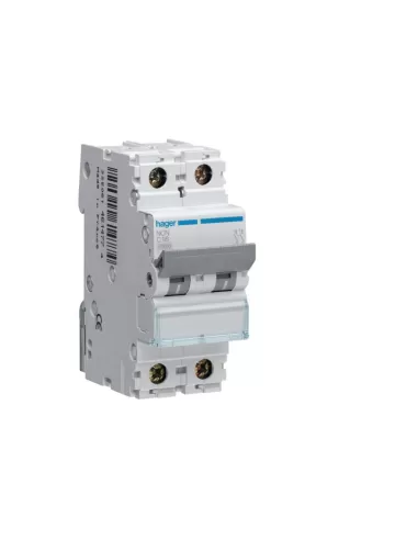 Hager ncn210a automatic circuit breaker 2p 2 poles 2x10a 10ka curve c 2 din modules