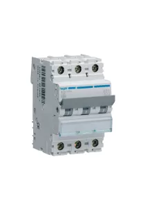 Disjoncteur Hager NCN350A triphasé (3 pôles, 3 x 50 A, courbe C de 10 kA), modules DIN