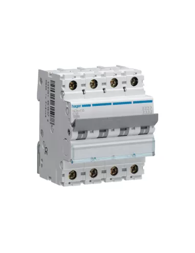 Hager ncn410a circuit breaker 4p 4 poles 4x10a 10 ka curve c 4 din modules