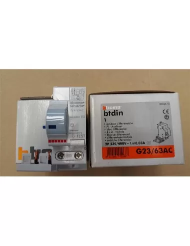 Bloc différentiel Bticino AC2P 40-63A 30mA 0,03A G23//63AC Life Saver