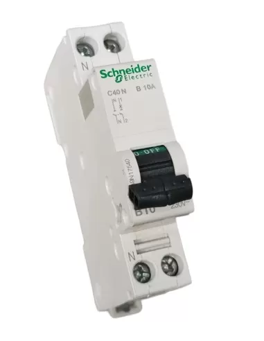 Schneider interrupteur magnétique thermique c40n 1p n b 10a 6000a a9n17540