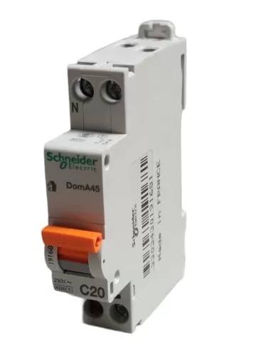 Disyuntor schneider doma45c20 1p n c 20a 1 módulo automático