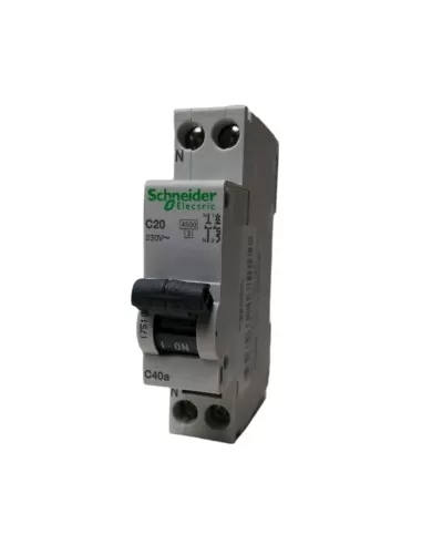 Schneider 17510 automatic circuit breaker c40a 1p n 20a curve c
