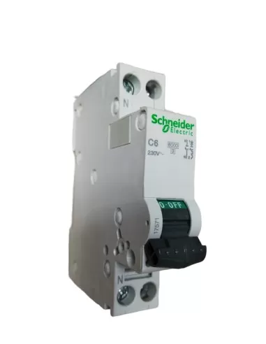 Schneider 17571 circuit breaker c40n 1p n 6a curve c