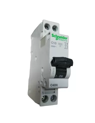 Schneider 17572 circuit breaker c40n 1p n 10a curve c