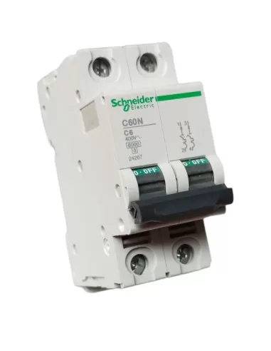 Schneider disjoncteur automatique c60n 6ka 2p 6a courbe c 24267 interrupteur