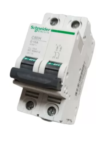 Schneider disjoncteur automatique c60h 10ka 2p 10a courbe d 25115 interrupteur
