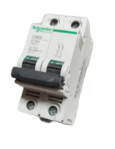 Interruptor magnético térmico schneider c60h 10ka 2p 16a curva d